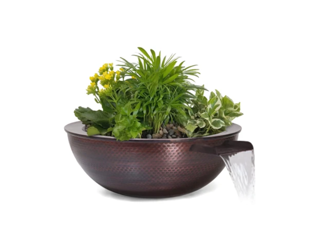 The Outdoor Plus Sedona Copper Planter and Water Bowl