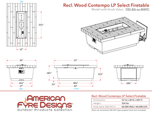 American Fyre Designs Contempo LP Select Long Firetable + Free Cover