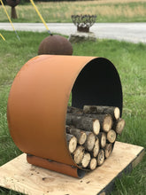 Fire Pit Art Orbit log rack steel ring detail