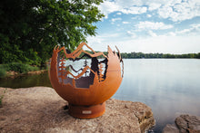 Fire Pit Art Mountain Vista Fire Pit lit