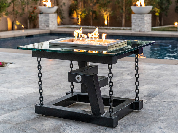 The Outdoor Plus Newton Powder Coated Fire Pit / Chain Support