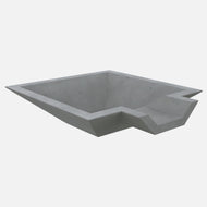 Fire by Design GFRC Square Oblique Fire & Water Bowl - Dramatic Slant - Product photo