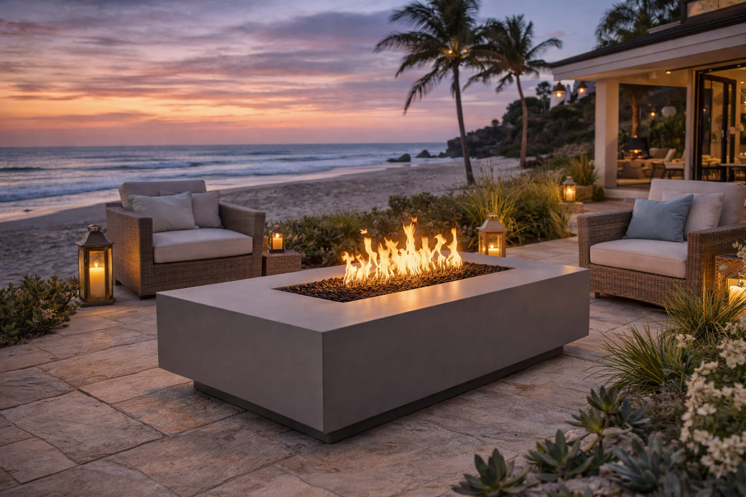 The Outdoor Plus Cabo Linear Fire Pit