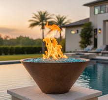 Slick Rock Concrete Ridgeline Conical Fire Bowl with Electronic Ignition