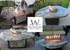 Waterstone Arctic Sea Half and Half Fire Table (72" x 35") - The Fire Pit Collection