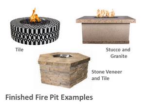 The Outdoor Plus 48" x 30" x 24" Ready-to-Finish Rectangular Gas Fire Table Kit + Free Cover - The Fire Pit Collection