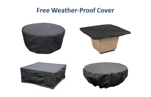 American Fyre Designs Contempo Rectangle Firetable + Free Cover - The Fire Pit Collection