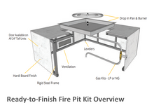 The Outdoor Plus 60" x 60" x 24" Ready-to-Finish Square Gas Fire Pit Kit + Free Cover - The Fire Pit Collection