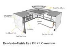 The Outdoor Plus 72" x 30" x 24" Ready-to-Finish Rectangular Gas Fire Table Kit + Free Cover - The Fire Pit Collection