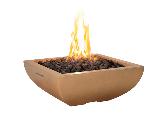 American Fyre Designs Bordeaux Petit Square Fire Bowl + Free Cover - The Fire Pit Collection