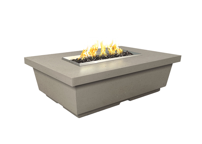 American Fyre Designs Contempo Rectangle Firetable + Free Cover - The Fire Pit Collection