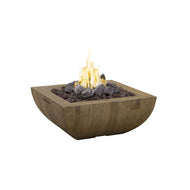 American Fyre Designs Reclaimed Wood Bordeaux Square Fire Bowl 