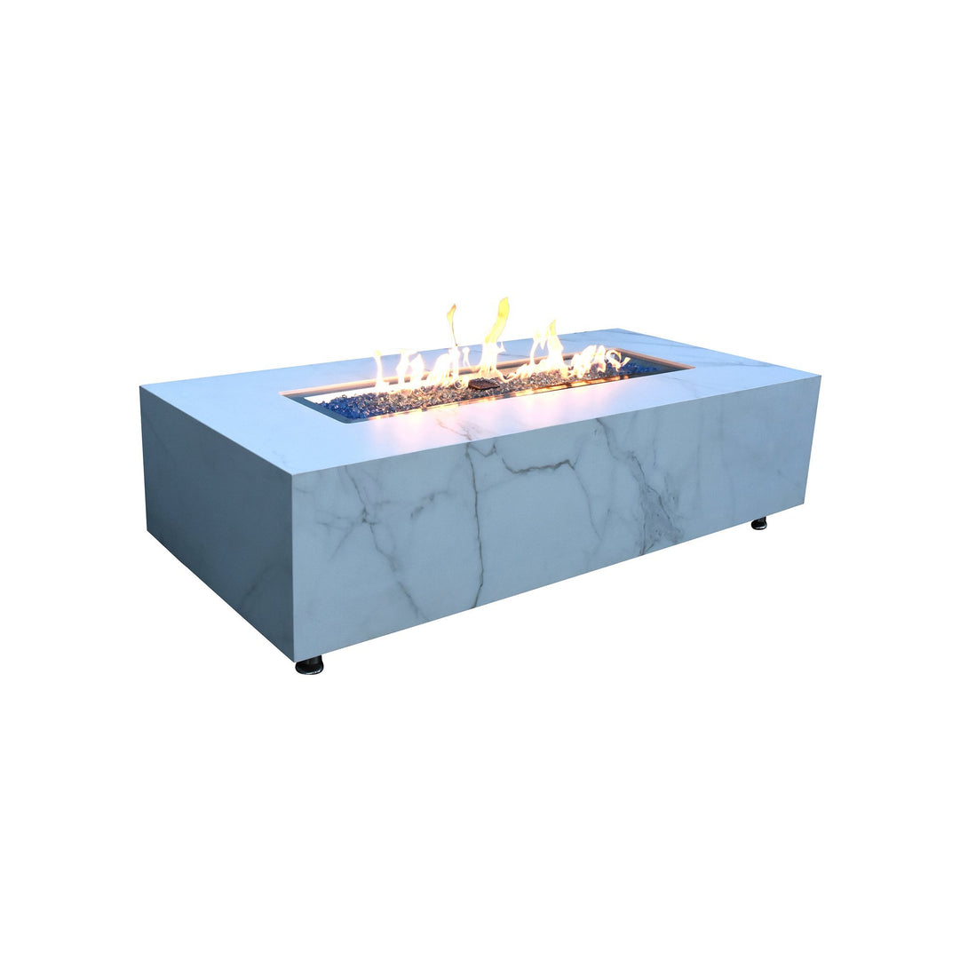 Elementi Carrara Porcelain Fire Table