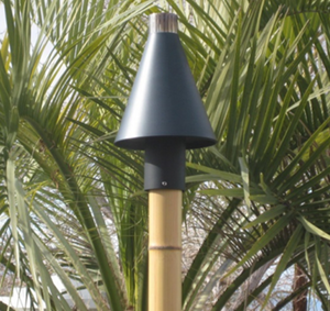 Fire by Design Black Cone Automated Gas Tiki Torch + Free Cover - The Fire Pit Collection