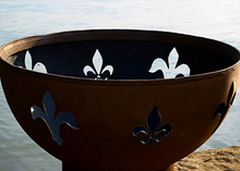 Fire Pit Art Fleur de Lis Fire Pit + Free Weather-Proof Fire Pit Cover - The Fire Pit Collection