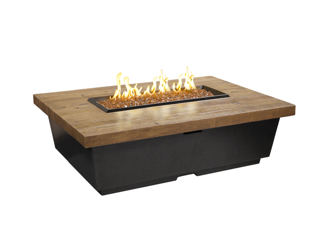 American Fyre Designs Reclaimed Wood Contempo Rectangle Firetable