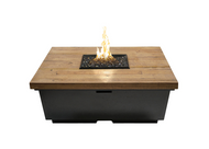 American Fyre Designs Reclaimed Wood Contempo Square Firetable with Electronic Ignition