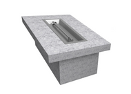 The Outdoor Plus 60" x 30" x 16" Ready-to-Finish Rectangular Gas Fire Table Kit + Free Cover - The Fire Pit Collection