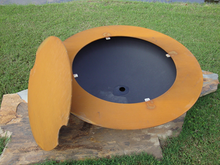 Fire Pit Art Saturn with Lid Fire Pit + Free Weather-Proof Fire Pit Cover - The Fire Pit Collection
