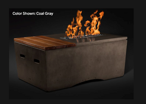 Slick Rock Concrete Oasis 48" Rectangular Fire Table with Match Ignition + Free Cover