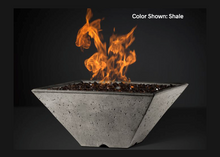 Slick Rock Concrete Ridgeline Square Fire Bowl with Electronic Ignition + Free Cover