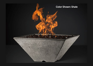 Slick Rock Concrete Ridgeline Square Fire Bowl with Electronic Ignition + Free Cover