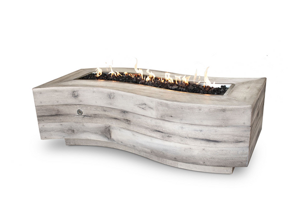 The Outdoor Plus Big Sur Wood Grain Concrete Fire Pit