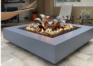 The Outdoor Plus Cabo Square Concrete Fire Pit + Free Cover