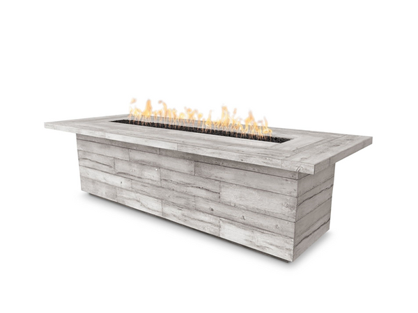 The Outdoor Plus Laguna Wood Grain Concrete Fire Table