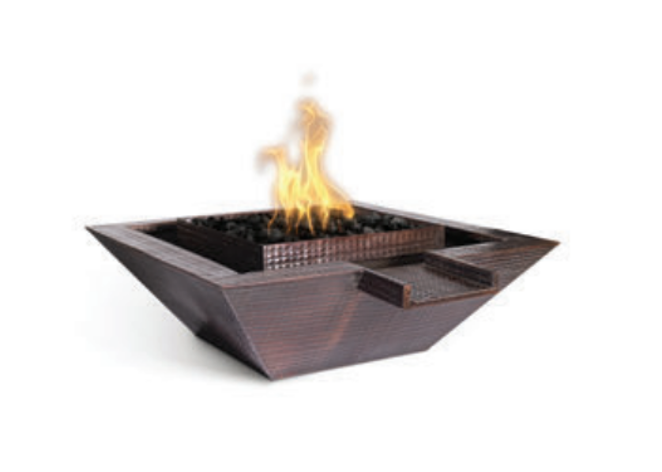 The Outdoor Plus Maya Gravity Spill Copper Fire & Water Bowl + Free Cover