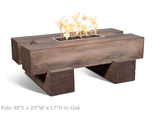 The Outdoor Plus Palo Wood Grain Concrete Fire Pit