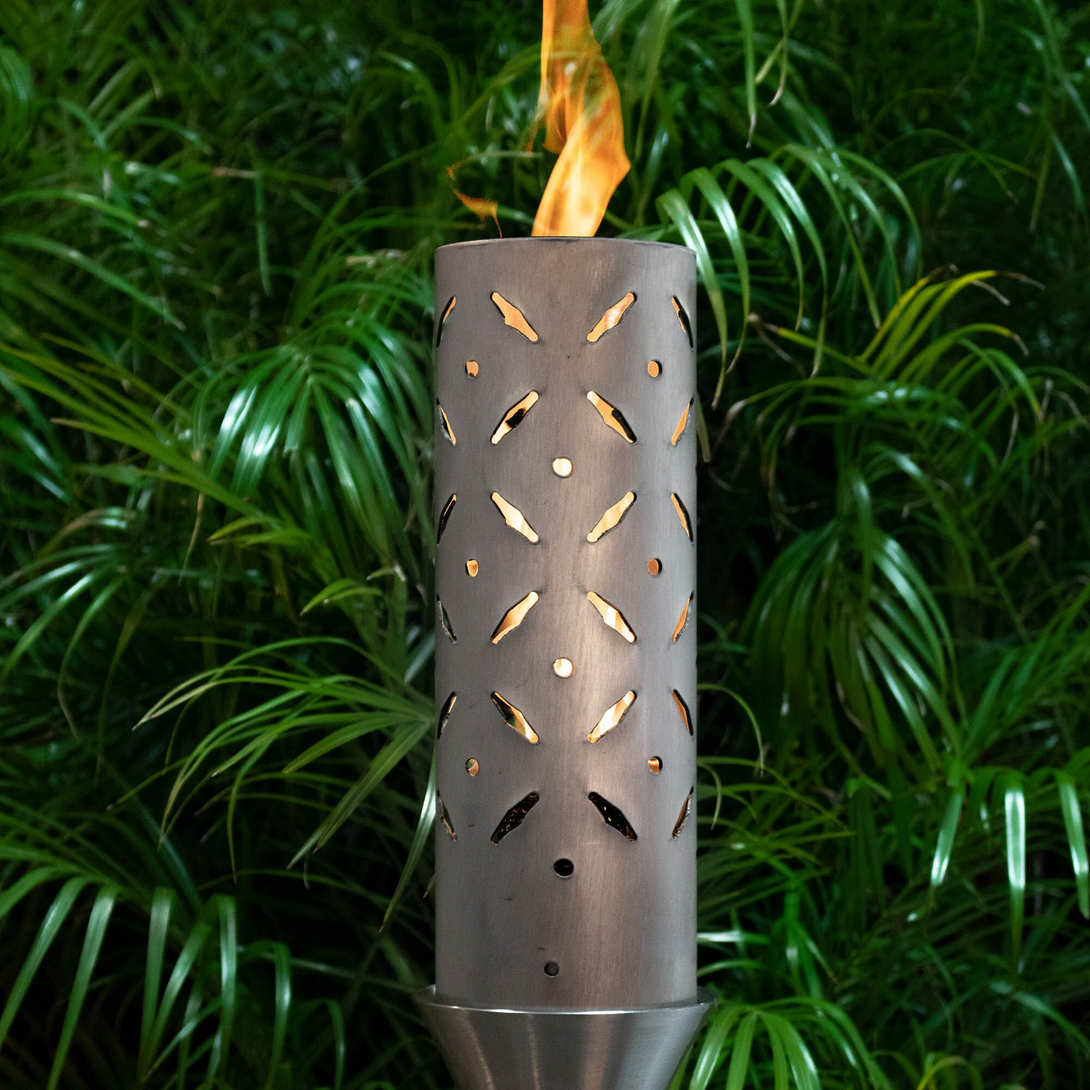 The Outdoor Plus Diamond Fire Torch / Stainless Steel + Free Cover - The Fire Pit Collection