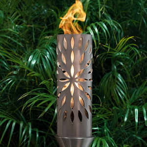 The Outdoor Plus Sunshine Fire Torch / Stainless Steel + Free Cover - The Fire Pit Collection