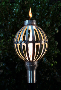 The Outdoor Plus Globe Fire Torch / Stainless Steel + Free Cover - The Fire Pit Collection