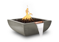 The Outdoor Plus Avalon Concrete Fire & Water Bowl + Free Cover - The Fire Pit Collection