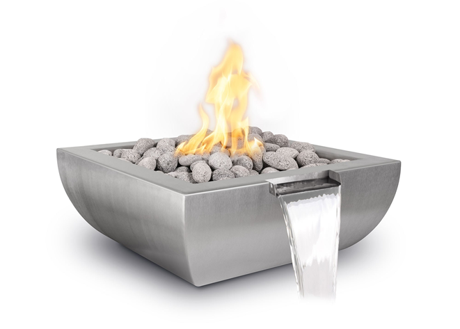 The Outdoor Plus Avalon Stainless Steel Fire & Water Bowl + Free Cover - The Fire Pit Collection