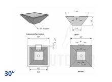 The Outdoor Plus Maya Concrete Planter Bowl with Water - The Fire Pit Collection