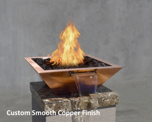 The Outdoor Plus Maya Copper Fire & Water Bowl + Free Cover - The Fire Pit Collection