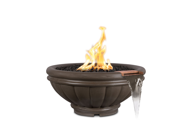 The Outdoor Plus Roma Concrete Fire & Water Bowl + Free Cover - The Fire Pit Collection