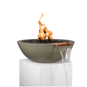 The Outdoor Plus Sedona Concrete Fire & Water Bowl + Free Cover - The Fire Pit Collection