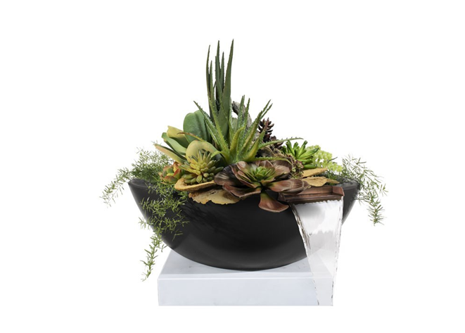 bowl plant pots outdoor THE OUTDOOR PLUS 33 Round Sedona Planter & Water Bowl - GFRC Concrete