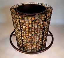 Waterstone Round Stone Fire Bar with Gabion Base - The Fire Pit Collection