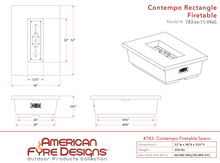 American Fyre Designs Contempo Rectangle Firetable + Free Cover
