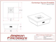 American Fyre Designs Contempo Square Firetable + Free Cover