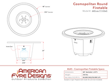 American Fyre Designs Cosmopolitan Round Firetable + Free Cover