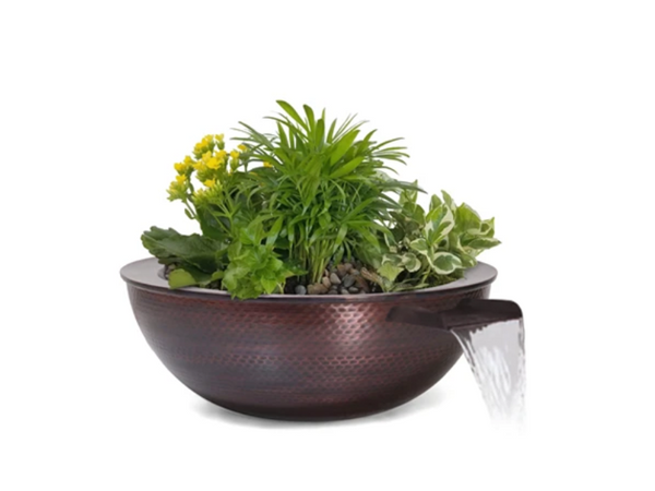 The Outdoor Plus Sedona Copper Planter and Water Bowl